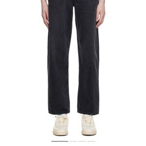 Agolde Black broken waistband jean